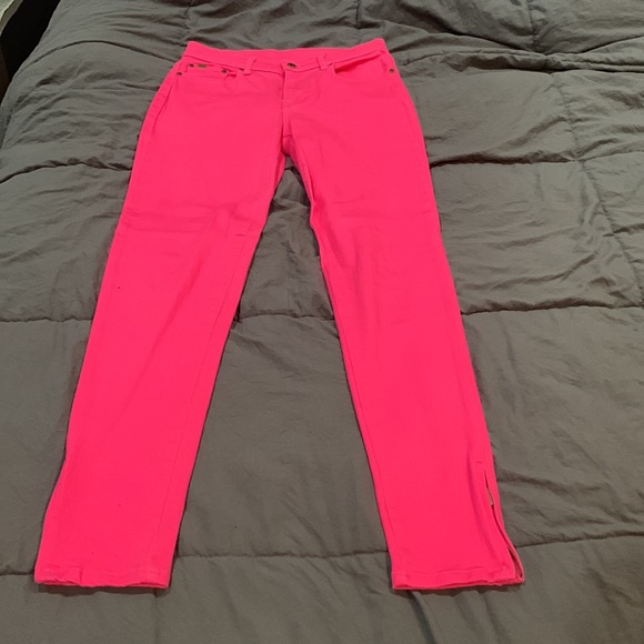 DG2 Diane Gilman - Pink denim jeans with zipper on legs - Size 2 - Picture 4 of 14